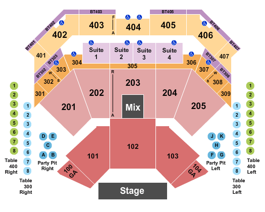 Choctaw Casino & Resort Rascal Flatts Seating Chart